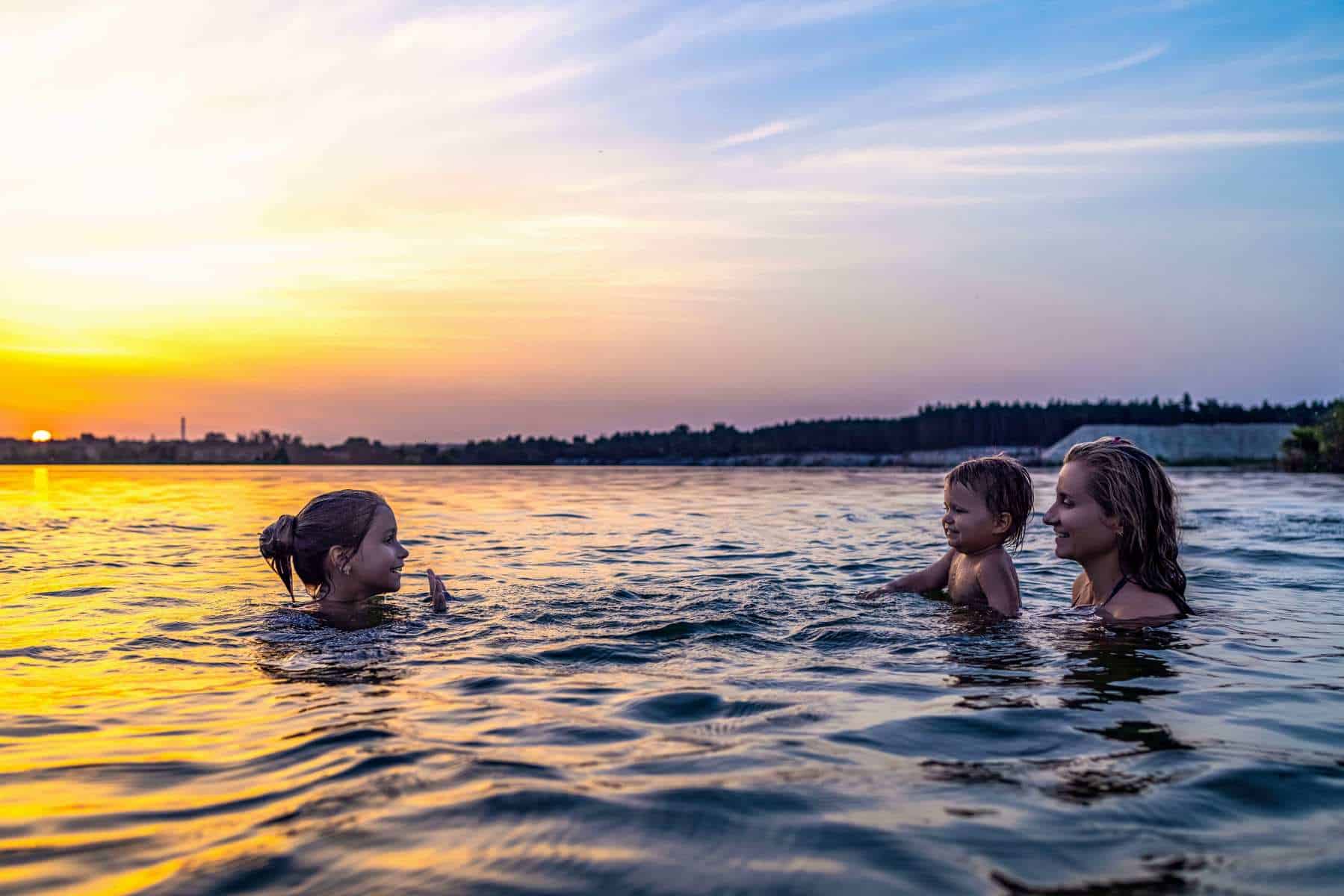 Panoramic sunset view from an Athenian cruise ship.